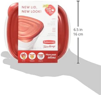 Rubbermaid TakeAlongs Sandwich Food Storage Containers, 2.9 Cup, Tint Chili, 4 Count