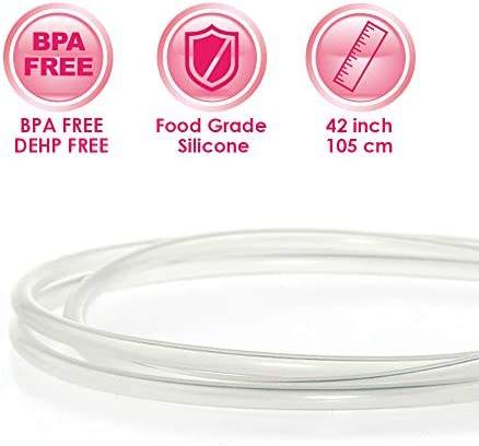2 Replacement Tubings Compatible with Spectra S1 Spectra S2 Replace Spectra Tubes; BPA Free, DEHP Free; 42 Inches; Longer Than Original Spectra Tubing; Generic Aftermarket Silicone Tubing