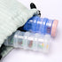 7 Day Pill Organizer Case Stackable Weekly Supplements Vitamins Pills Holder Dispenser Extra Clear Transparent with Label and One More Lids- Large