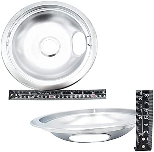 Supplying Demand W10196405 W10196406 4 Pack Electric Range Stove Top Chrome Drip Pan Replacement Set Model Specific Not Universal