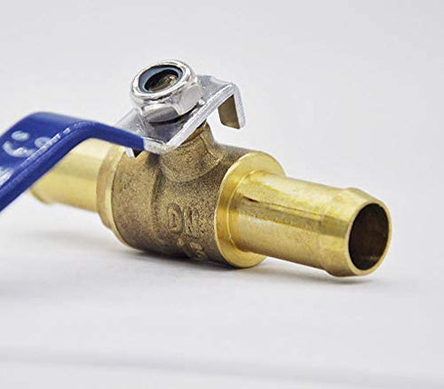 YOUHO 5/8 Hose Barb Straight Through Forged Brass Micro-Cut Ball Valve, heater hose shut off valve 5/8" Hose Barb x 5/8" Hose Barb, 180 Degree Operating Handle, Water, Oil, Gas, Fuel line Fittings