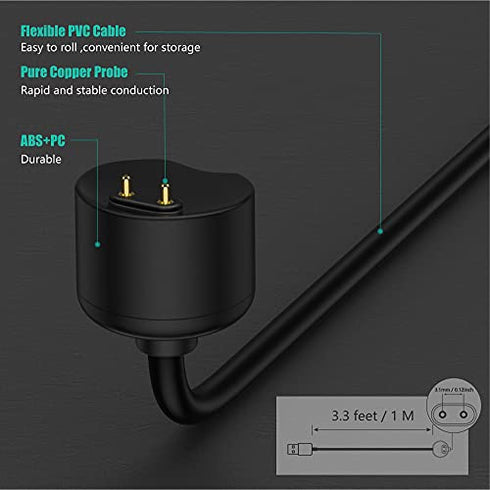 TUSITA [2-Pack Charger Compatible with Xiaomi Mi Band 5 6 7, Amazfit Band 5 - USB Magnetic Charging Cable 3.3ft/100cm - Fitness Tracker Accessories