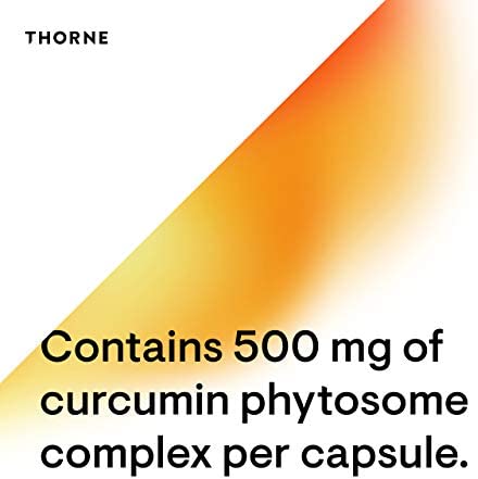 Thorne Curcumin Phytosome 1000 mg (Meriva) - Clinically Studied, High Absorption - Supports Healthy Inflammatory Response in Joints, Muscles, GI Tract, Liver, and Brain - 60 Capsules - 30 Servings