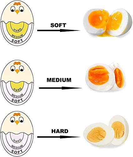 Egg Timer Sensitive Hard & Soft Boiled Color Changing Indicator Tells When Eggs are Ready (Yellow 2pcs)