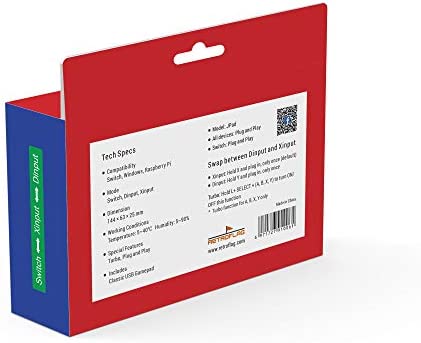 Retroflag Classic Wired USB Gaming Controller Support XINPUT, DINPUT Mode and Turbo Function Compatible with Raspberry Pi, Windows, Switch J Pad