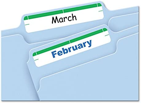 Avery File Folder Labels on 4" x 6" Sheets, Easy Peel, White/Green, Print or Write, 2/3" x 3-7/16", 252 Labels (5203)