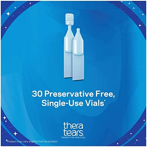 TheraTears Liquid Gel Nighttime Eye Drops for Dry Eyes, 30 Count (Pack of 1)