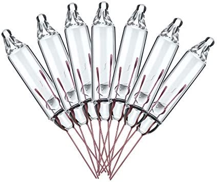 Mudder 3.5 Volt Clear Mini Christmas Tree Replacement Bulbs for Incandescent String Lights for Holiday Decoration Pinched Base, 0.43 Watt 125 mA (200)