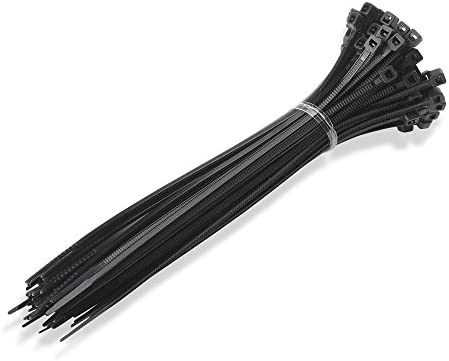 Cable Matters 200-Pack Indoor and Outdoor 6, 8,12-Inch Self-Locking Nylon Zip Ties Assorted Sizes (Tie Wraps, Cable Ties, Zipties) in Black and White