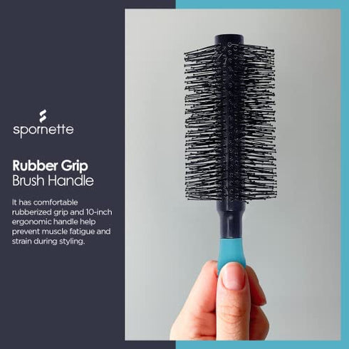 Spornette Double Stranded Xl Nylon Round Hair Brush - 2.75 Inch Large Round Brush With Long, Soft Nylon Bristles For Blow Drying, Blow Outs, Curling, Styling, Or Smoothing Hair For Women and Men