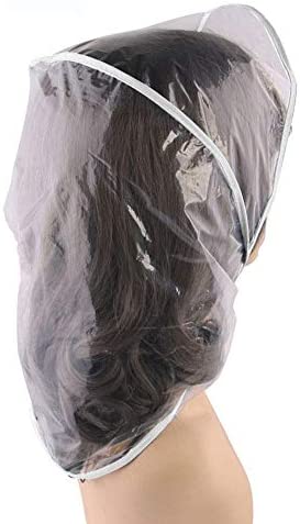 SelfTek 2 Pcs Rain Bonnet with Visor Clear Plastic Rain Hats, Waterproof Rain Scarf Protect Hairstyle for Women Lady (White)