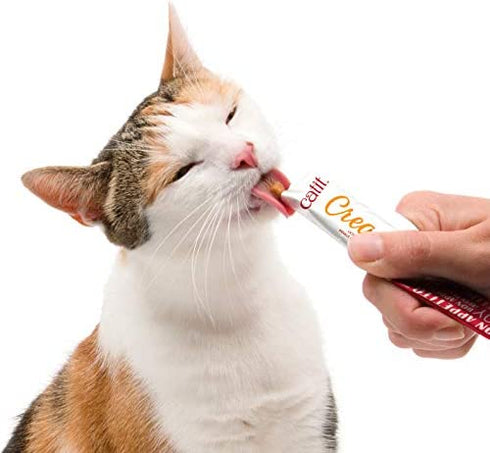 Catit Creamy Lickable Cat Treat, Healthy Cat Treat, Salmon, 12 Pack