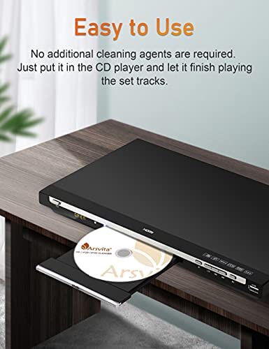 Arsvita CD Laser Lens Cleaner Disc Cleaning Set for CD/VCD/DVD Player, Safe and Effective