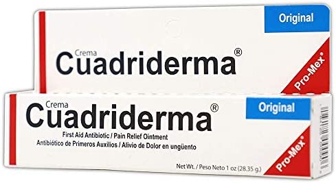 Cuadriderma Original, First Aid Antibiotic, Minor Cuts and Burns Protection Ointment, 1 Oz, Tube.