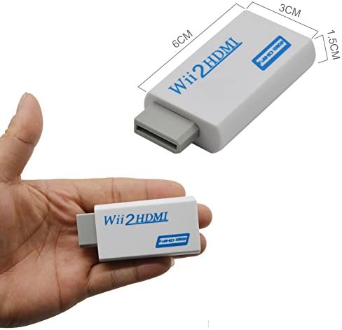 Lxyhwcb Wii to HDMI Converter Automatic Upscaler 1080P Converter Adapter for Nintendo Wii Console Wii to HDMI HD Video and Audio Output Cable- Supports All Wii Display +1.5M High Speed HDMI