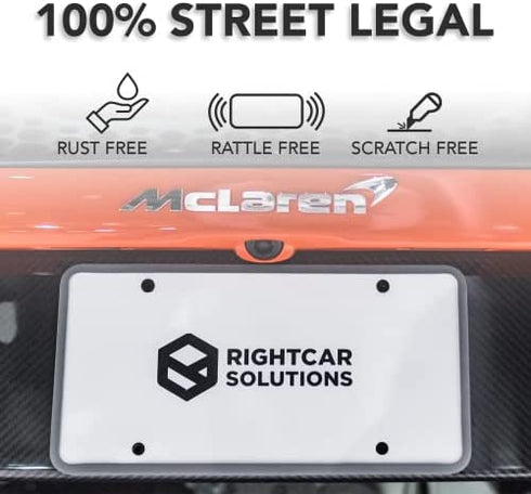 Rightcar Solutions Silicone License Plate Frames | The Original Premium Grade Silicone Car Plate Frame | Rust Proof, Rattle Proof, Weather Proof License Plate Holder (Grey)