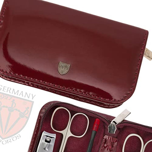 3 Swords Germany - brand quality 8 piece manicure pedicure grooming kit set for professional finger & toe nail care scissors clipper fashion leather case in gift box, Made in Solingen Germany (00828)
