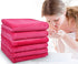 VIVOTE Microfiber Face Cloths Reusable Makeup Remover Cloth Ultra Soft Washcloths for Women and Baby 12Inch X 12Inch (6 pack, Dark pink)