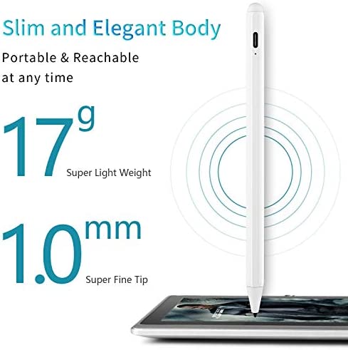 2022 iPad Pro 12.9-Inch 5th/4th/3rd Generation Stylus Pen with Palm Rejection, Active Stylus Plastic Tip Digital Smart Pencil for Apple iPad Pro 12.9" Good for Drawing and Writing