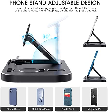 Portable 3 in 1 Charging Station for Apple Products, Foldable Charging Dock for iPhone/AirPodsi Series, Charging Stand Compatible with iWatch Ultra/8/7/6/5/4/3/2/1/SE(with 15W Adapter)(Black)