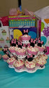 24 Serves Pink Mouse Mini Cupcake Toppers and Wrappers Birthday Cake Decorations for Pink Mouse Pink Mini Mouse Themed Party Baby Shower Supplies and favors