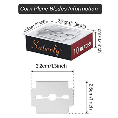 200 Pieces Callus Shaver Replacement Blades Corn Plane Blades Stainless Steel Blades for Removing Callus Foot Care and Pedicure Tools
