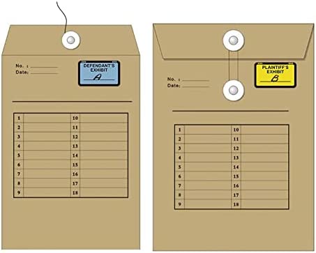 Legal Yellow Plaintiff's Exhibit Blue Defendant's Exhibit Stickers 1.65 X 1 Inches - Color-Coded Exhibit Labels 400 Stickers Per Pack