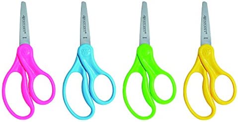 Westcott Scissors For Kids, 5’’ Pointed Safety Scissors, Assorted, 6 Pack (16455)
