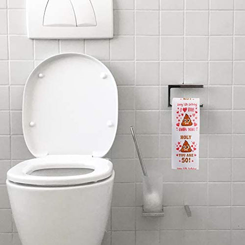 50th Birthday Gifts for Men and Women - Happy Prank Toilet Paper - 50th Birthday Decorations for Him, Her - Party Supplies Favors Ideas - Funny Gag Gifts, Novelty Bday Present for Friends, Family