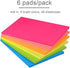 Sticky Notes 4x6 in Bright Stickies Colorful Super Sticking Power Memo Pads Strong Adhesive 6 Pads/Pack 48 Sheets/pad…
