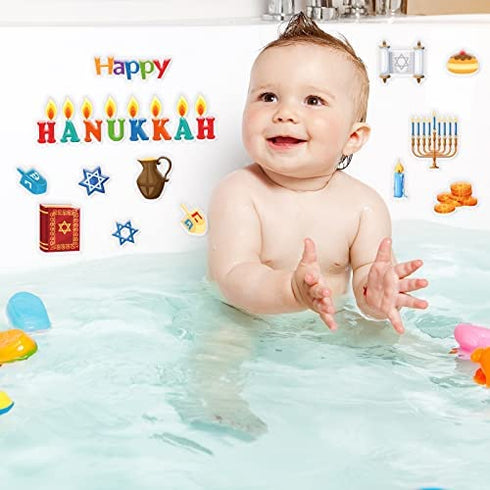 20 PCS Hanukkah Thick Gel Clings Chanukah Window Gel Clings Decals Stickers for Kids Toddlers and Adults Home Airplane Classroom Nursery Winter Holiday Party Supplies Decorations Removable and Reusable