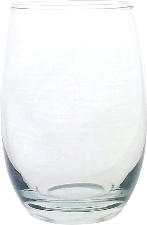 Cristar Stemless Wine Glasses Set of 4, 15.5 Ounce Glasses for Red or White Wine