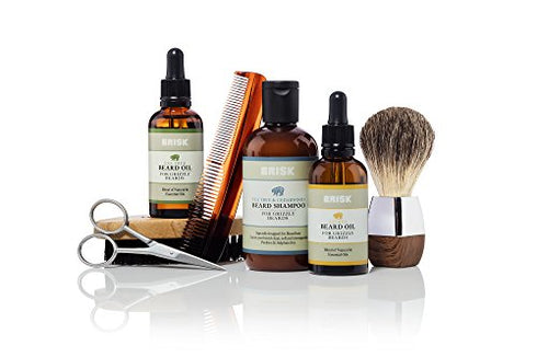 Brisk Beard Grooming Oil Liquid, Citrus for Beard Hair, 1.7 Oz