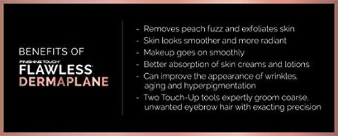 Finishing Touch Flawless Dermaplane Facial Exfoliator and Hair Remover, 4 Count