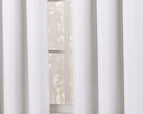 No. 918 Montego Casual Textured Grommet Curtain Panel, 48" x 84", White