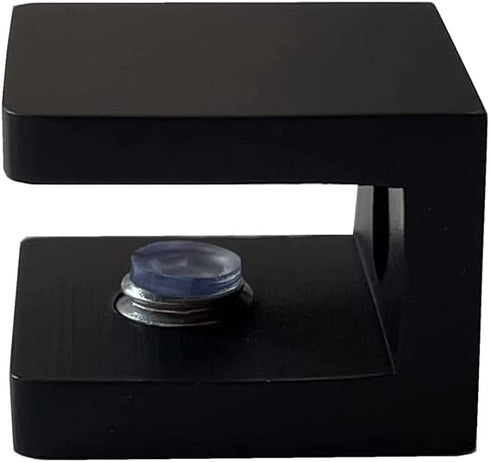 LukLoy Brass Glass Clamp, No-Drill-on-Glass Glass Holder Glass Shelf Bracket Glass Clip Support for 8mm - 10mm Glass (4, Matte Black)
