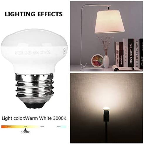 Haian Support E26 Base LED Bulb, R14 Shape, 4W(25 Watt) Curio Cabinet Light Bulb, 4Pack