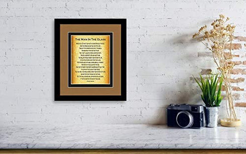 The Man in the Glass Poem by Peter Dale Wimbrow Sr Inspirational Home Decor Office Dad Grad Gift 8x10 Print (Blue)