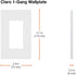 Lutron Claro 1 Gang Decorator/Rocker Wallplate, Gloss, White (6-Pack) | CW-1-WH-6
