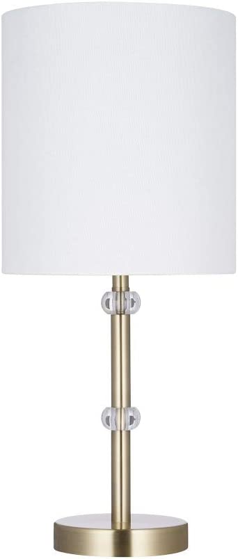 Amazon Brand Ravenna Home Contemporary Metal Table Lamp with Acrylic Accents, LED Bulb Included, 19.5"H, Antique Brass