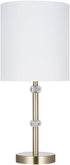 Amazon Brand Ravenna Home Contemporary Metal Table Lamp with Acrylic Accents, LED Bulb Included, 19.5"H, Antique Brass