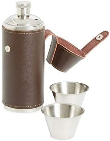 Kikkerland Leather Flask