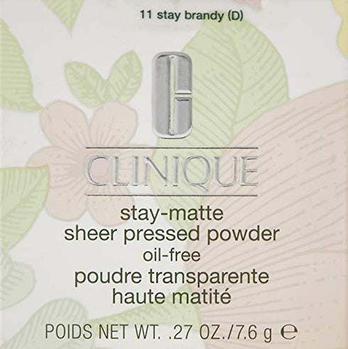Clinique Stay-Matte Sheer Pressed Powder, No. 11 Stay Brandy (D), 0.27 Ounce