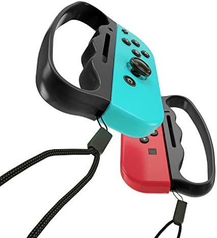 ECHZOVE Grip for Switch Fitness Boxing, Handle for Nintendo Switch Boxing - 2 Packs (Black)