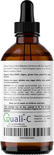 Codeage Black Elderberry Syrup, Vitamin C, Vitamin D, Zinc, Black Currant - Black Sambucus Liquid Drops Supplement for Kids & Adults – Elderberries Juice - Flavonoid, Vegan – 2-Month Supply – 4 fl oz
