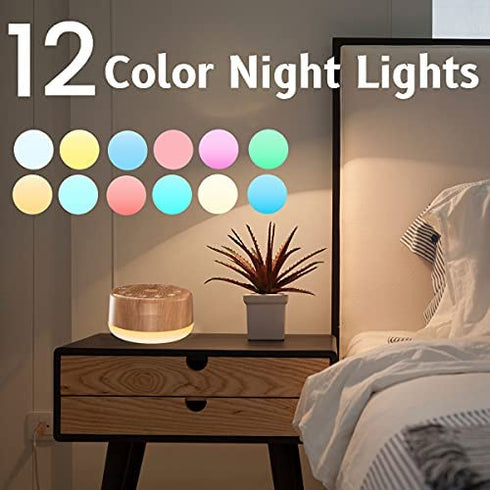 Easysleep Sound White Noise Machine with 25 Soothing Sounds and Night Lights with Memory Function 32 Levels of Volume and 5 Sleep Timer Powered by AC or USB for Sleeping Relaxation (Wood)