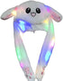 IronBuddy LED Glowing Plush Moving Rabbit Hat Funny Glowing and Ear Moving Bunny Hat Cap for Women Girls, Cosplay Christmas Party Holiday Hat