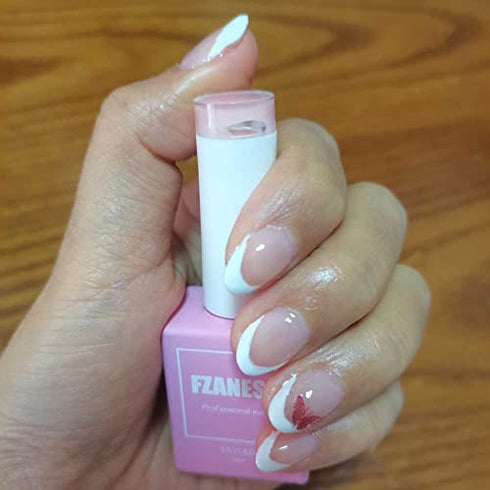 FZANEST Nude Gel Nail Polish LED UV Jelly Milky Transparent Sheer Natural Color Gel Polish French Manicure Nail Art (Soft Clear Pink)