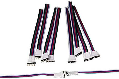 BTF-LIGHTING 10 Pairs 5pin SM JST Male/Female 15cm Connector Wire Cable for Flexible 5050 RGBW RGBWW LED Strip Light