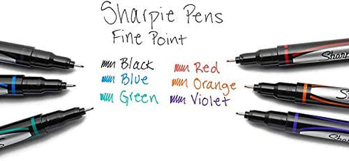 Sharpie 1742659 Fine Point Pens, Blister of 2 Pens, 3 Blisters, Total 6 Pens, Black Quick-drying Ink